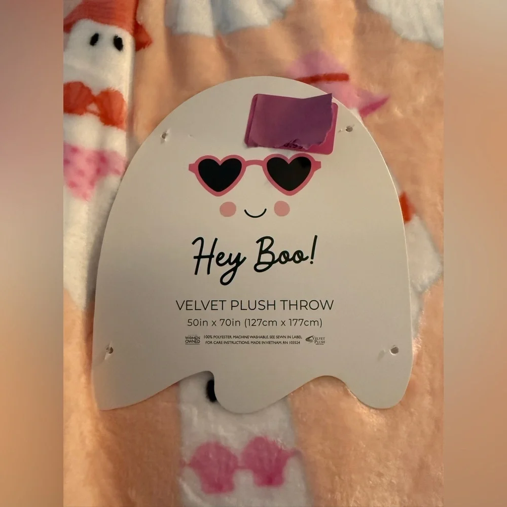 Hey Boo Velvet Plush Throw Blanket SUMMERWEEN Beach Bikini Ghosts 50x70